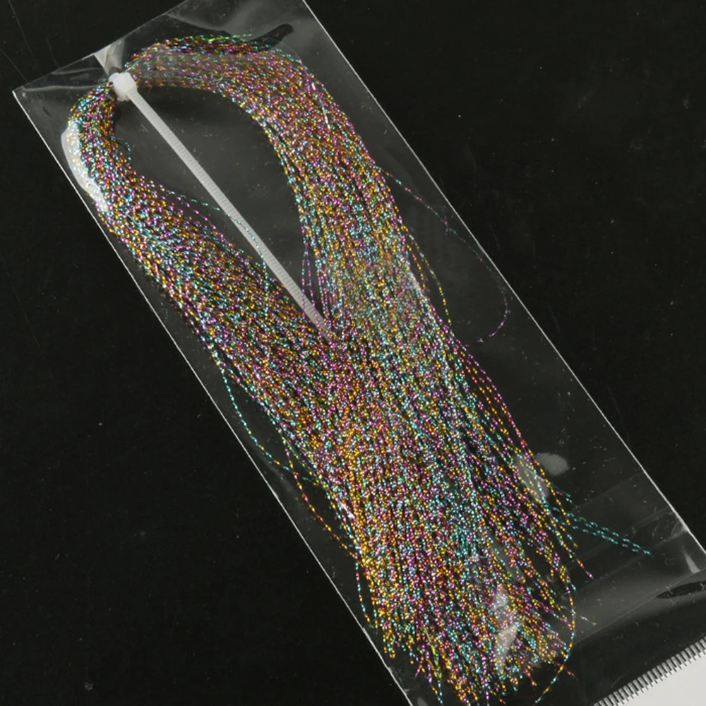 

150pcs/pack 30cm line shape Artificial Lure Holographic Tinsel Crystal Flash Fly Tying Materials For Fly Fishing
