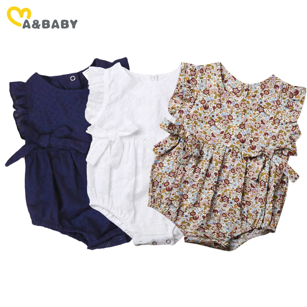 Summer Flower Baby Girls Ruffles Romper Infant Newborn Baby Jumpsuit Playsuit Bow Baby Clothes baby clothes cheap