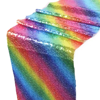 

Rainbow Sequins Table Runner Table Banner Decoration for Wedding Birthday Baby Shower, 30X270Cm