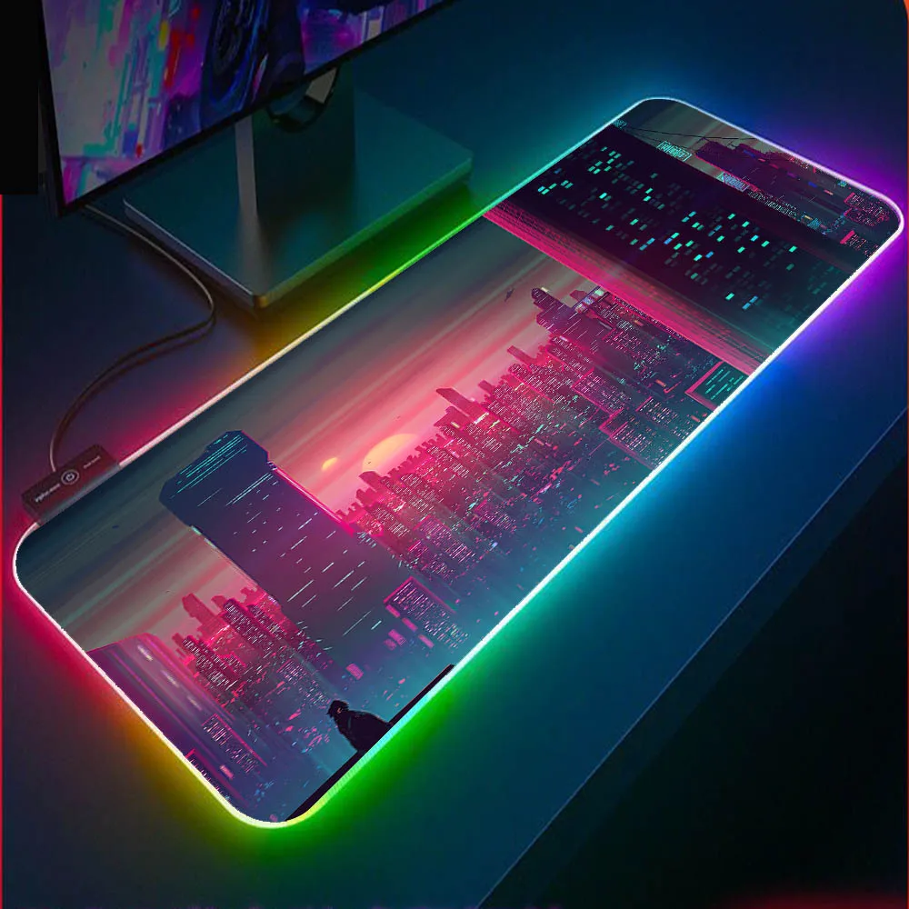 XGZ закат Сити HD обои RGB игровой коврик для мыши XXL настольный мини-ноутбук с