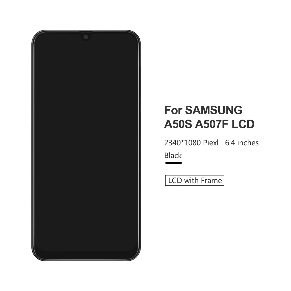 6,4 ''для samsung Galaxy A50S A507 ЖК-дисплей сенсорный экран дигитайзер с рамкой в сборе Замена для samsung A50s ЖК