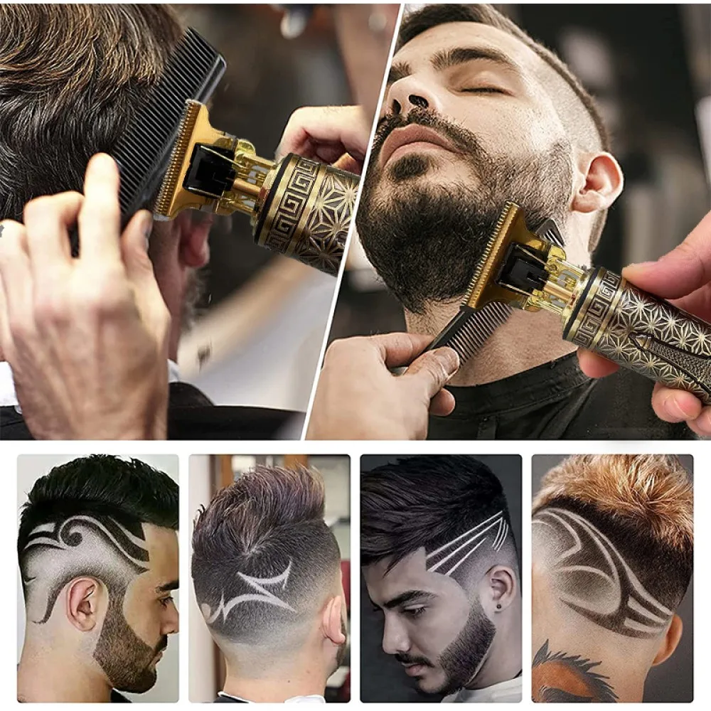2022 T9 0mm Electric Hair Trimmer For Man Cordless Clippers Professional Beard Hair Cutting Machine Barber rechargeable 6