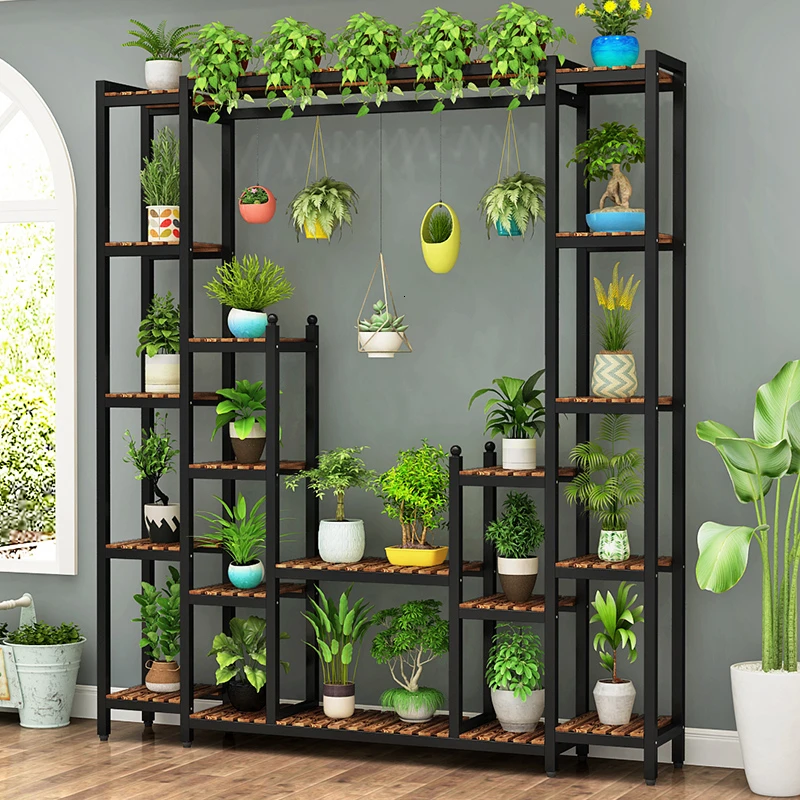 

Airs Iron Art Indoor Meaty Solid Wood A Living Room Simplicity Partition Multi-storey Balcony Shelf Florist Flowerpot Shelves