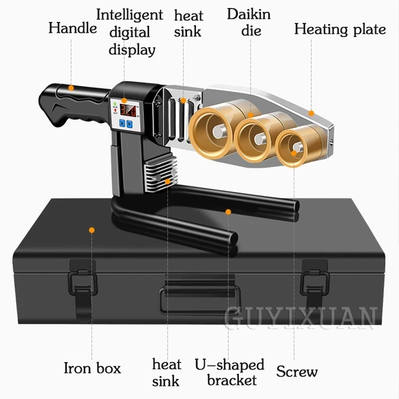 PPR hot melt machine Household hot melt welding machine Water pipe hot container does not stick to die head fuser 20-63mm