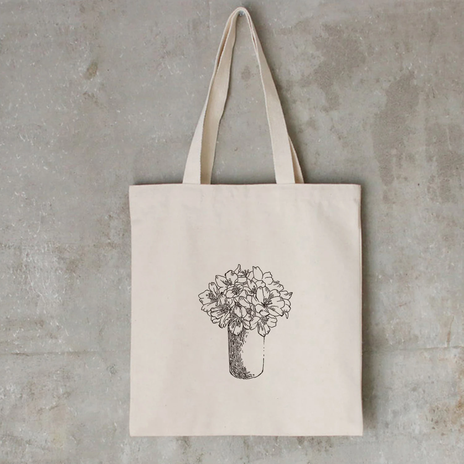 Цветочный принт с растениями Женская Холщовая Сумка Женская Большая вместительная сумка через плечо Harajuku женские сумки