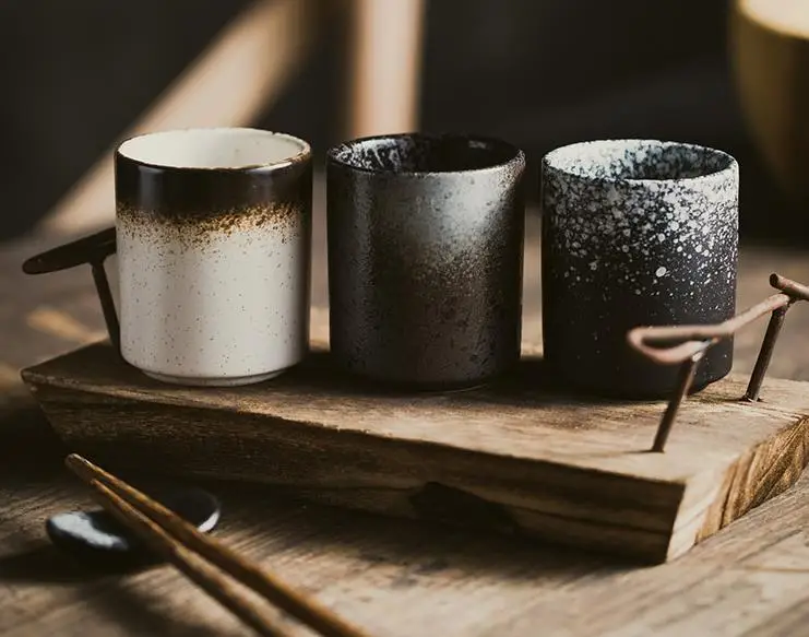 Керамические чашки, керамическая чашка для воды, керамическая посуда, ручная прямая простая чашка для кофе с молоком посуда для питья