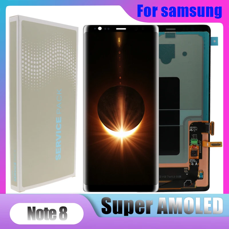 SUPER AMOLED 6 3 ''note 8 ЖК-дисплей с ожоговым тенем для SAMSUNG GALAXY Note8 N9500 N950F сенсорный
