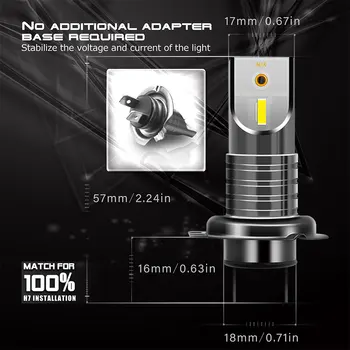 

White Headlight Kit Canbus Error-Free 20000LM Bulb Aviation Aluminum High/low beam
