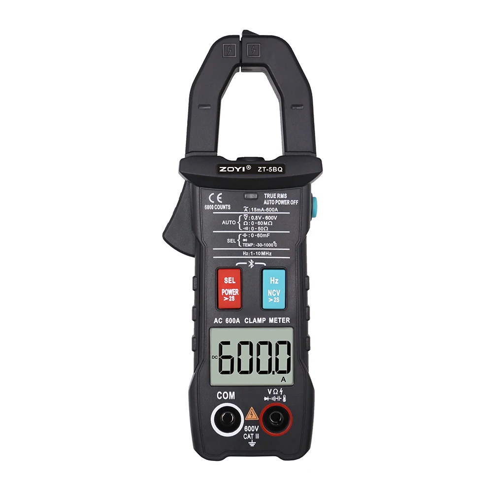 

Digital Clamp Meter 600A Current True RMS Smart Plier ammeter Auto Rang 6000 Multimeter DC AC Voltage Hz Ohm NCV Tester
