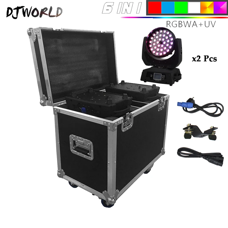 DJworld светодиодный светильник 36x18 Вт 36x12 Вт с движущейся головкой с DMX512 сценическим эффектом, оборудование, светильник ing DJ, дискотека, вечерние, музыкальный светильник s - Color: Flight Case 36x18w