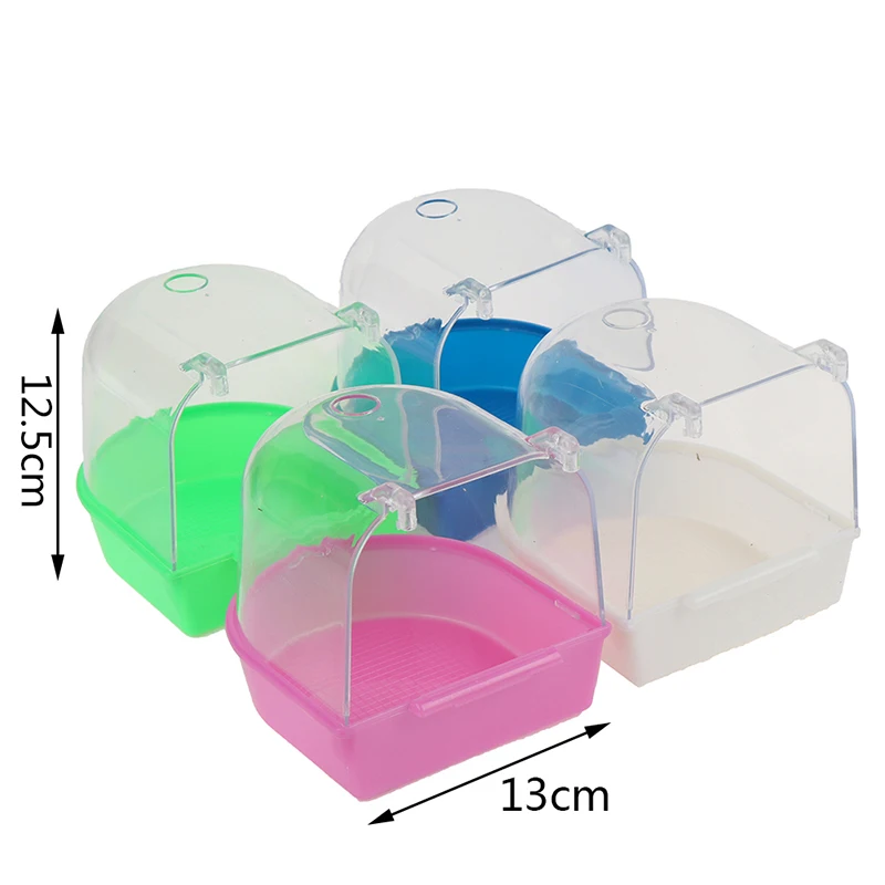 Title 12, 1Pc Plastic Bird Water Bath Box Parrots Parakee...