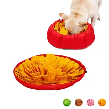 

Pet Interactive Toys Round Sniffing Trainning Mat Dog Washable Training Blanket Feeding Mat Piecing Multi-color Dog Toys