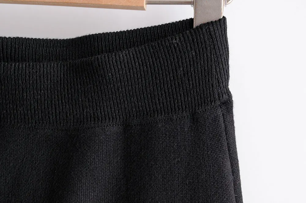 Fashion Plaid Irregular Women Sweater Skirt High Elastic Waist Ruffle Pleated Mid-length Female Knitted Skirts Autumn Skirt