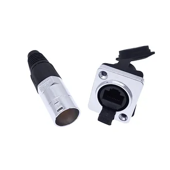 

1piece RJ45 waterproof connector plug,D type panel mount socket ip65 Ethernet connectors