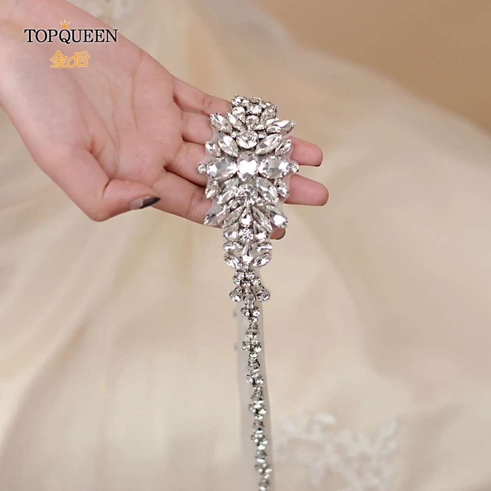 TOPQUEEN S352 Хрустальные Вечерние платья для выпускного вечера аксессуары свадебный пояс, пояс невесты свадебные ленты Пояски 1 см лента