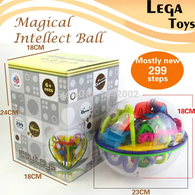 US $21.00 3D Magic Maze Ball 299 Closed Level Intellect Ball Children's Educational toys Orbit game intellige