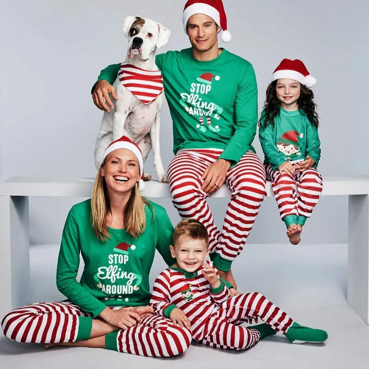 DogMEGA Dinosaur Print Pajamas for Family and Dog | Family Matching Pajamas Christmas
