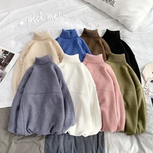 Winter Turtleneck Sweater Men Warm Fashion Solid Color Casual Knit Sweaters Men Loose Long Sleeve Pullover Male Sweter Clothes Winter Turtleneck Sweater Men Warm Fashion Solid Color Casual Knit Sweaters Men Loose Long Sleeve Pullover Male Sweter Clothes