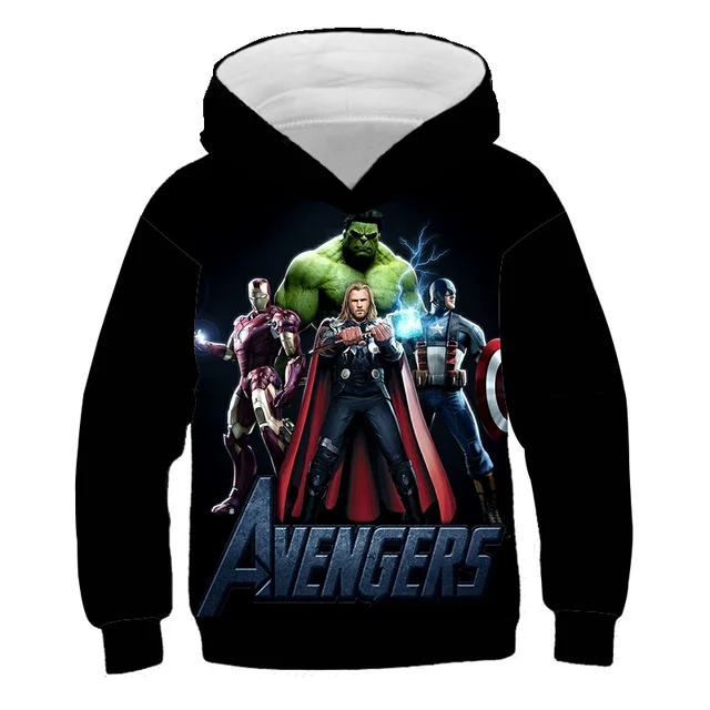 Children Harajuku Cartoon Hoodies Super-Hero Hulk- Spidermαn Clothes Boy Girl 3D Hooded Sweatshirts Kids Autumn Spring Pullover 2190
