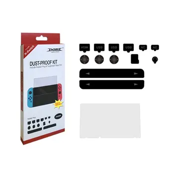 

OCDAY Game Console Accessory Set Dustproof Kit + Hardness Tempered Glass Screen Protective Film For Nintend Switch NS Console