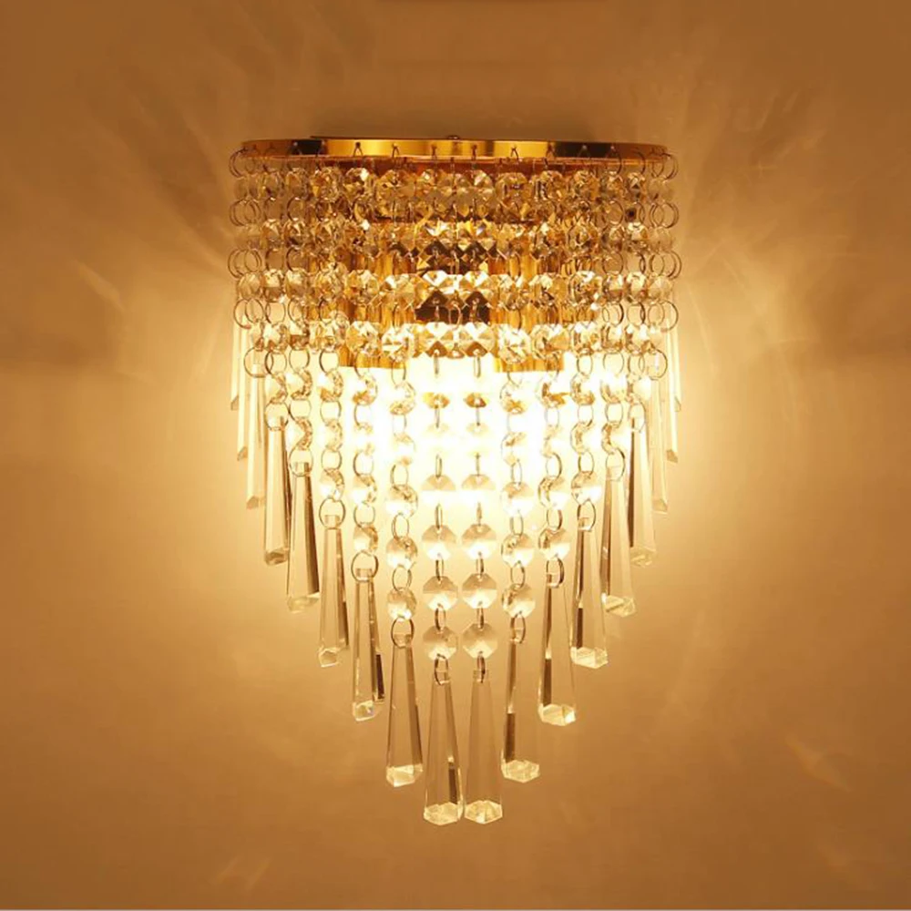 Zerouno glass crystal wall lamp bedroom bedside wall decoration led wall light E14 led bulb modern hotel home room lights