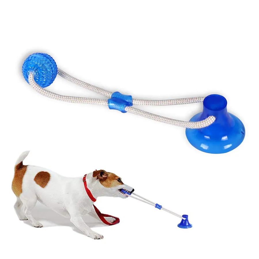 Dog Toys with Suction Cup Dog Push Toy with Ball Pet Tooth Cleaning Chewing Rubber Dog Toys for Small Dogs Rubber Dog Toy