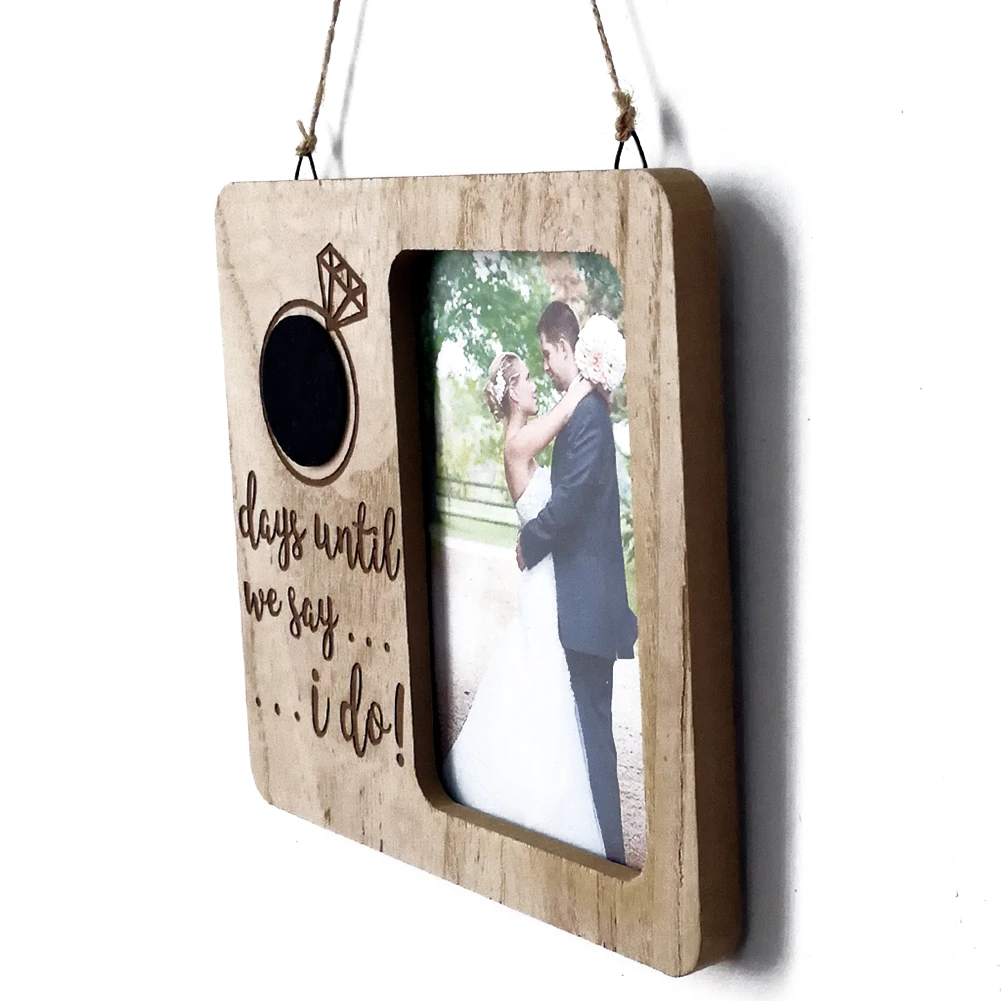 Best Picture Frame Wooden Photo Ornament Retro Engagement Gifts Wall Decor Love Country Wedding Countdown Blackboard