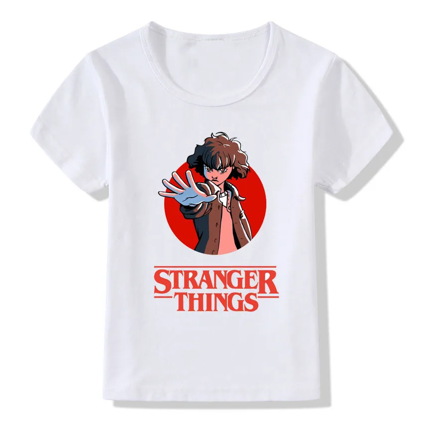 

STRANGER THINGS Letter Printed 8 Colors Children's T-shirts Boys Short Sleeve Modal Tops Kids Clothes Girls 3 To 8 Streetwear