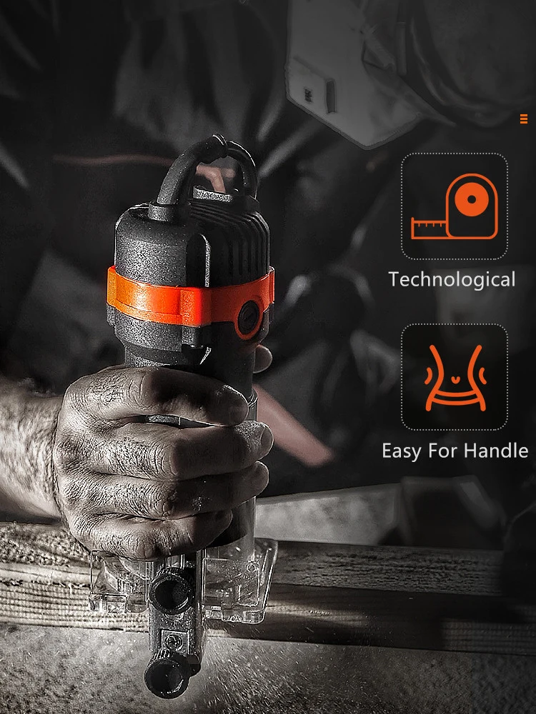 LOMVUM Woodworking Electric Trimmer Renovator Cutter Engraving Slotting Trimming Machine Hand Carving Machine Wood Router