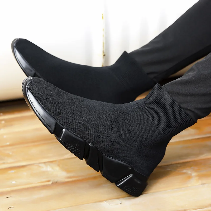 Новинка кроссовки для женщин и мужчин вязаный верх дышащая спортивная обувь