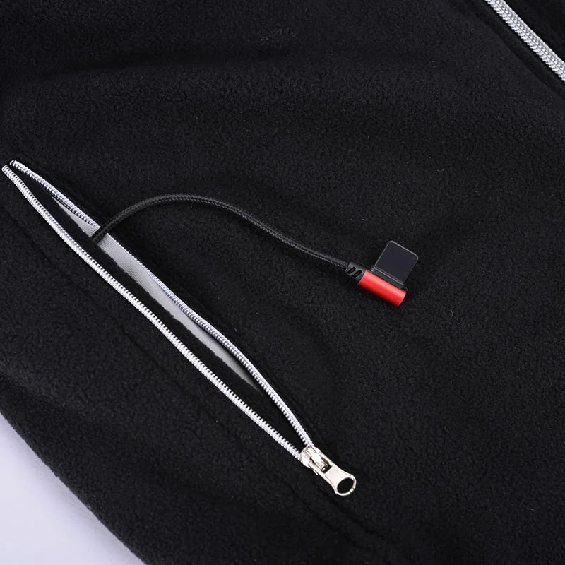 Модные мужские и женские USB с подогревом жилет V образным вырезом на молнии пальто Электрический батарея Отопление зима согревающий GM