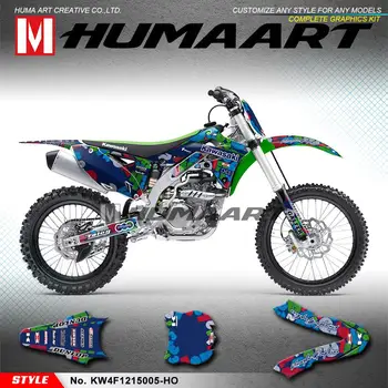 

HUMAART Personalised Stickers Vinyl PVC Decal Graphics Kit for Kawasaki KX450F KXF450 KXF 450 2012 2013 2014 2015