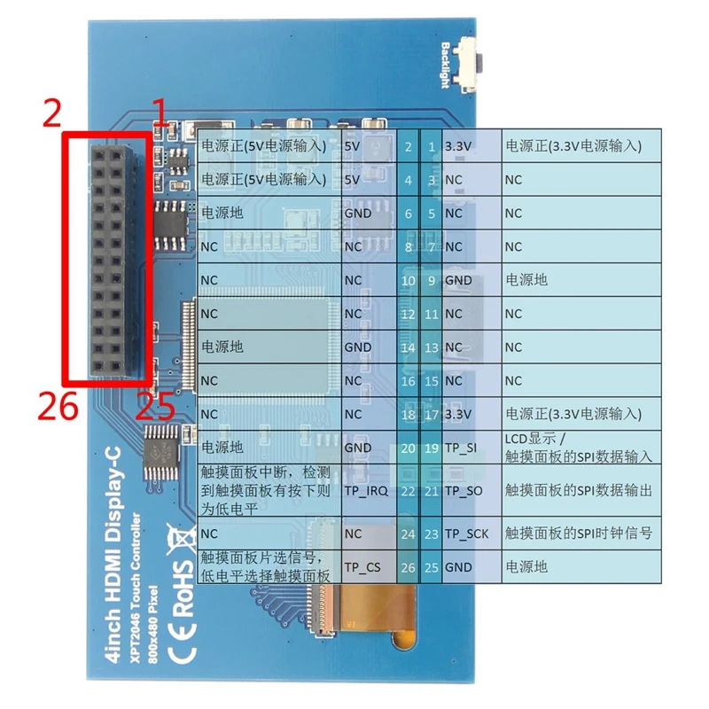 4,0 дюймов ЖК HDMI пресс-экран дисплей TFT ЖК-панель модуль 480x320 для Raspberry Pi 4B Raspberry Pi 3 Model B/B