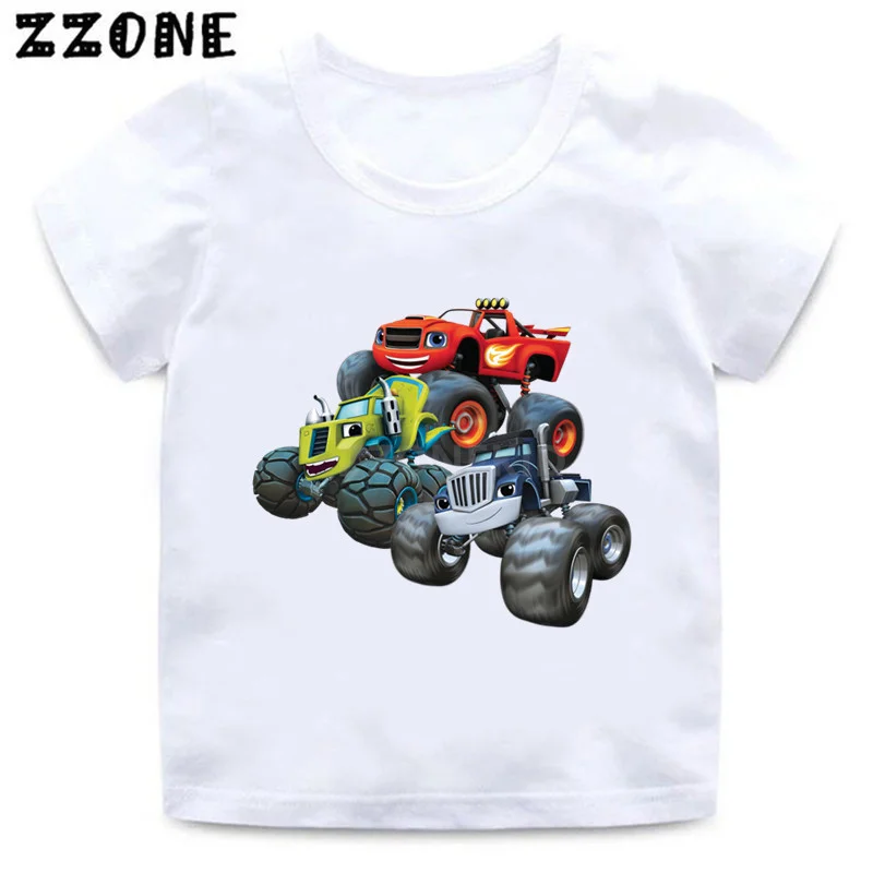 Blaze And The Monster Machines Cartoon Kids Funny T-Shirts Baby Boys Cool Summer T shirt Children Tops Girls Clothes,ooo5402