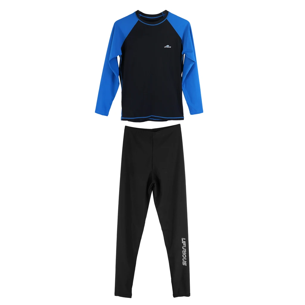 M Blue Black Two Рашгард с длинным рукавом Брюки всего тела колготки мужские Купальники гидрокостюм для серфинга Плавание Дайвинг костюм для мужчин - Цвет: M Blue Black Two