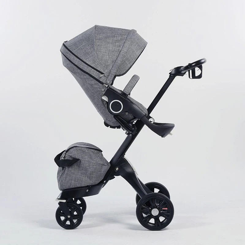 Baby Stroller 2 in 1 High Landscape Kids Pram Folding Carriage Black Newborn Stroller Car Baby Cart Luxury Pushchairs For Infant - Цвет: grey pram1