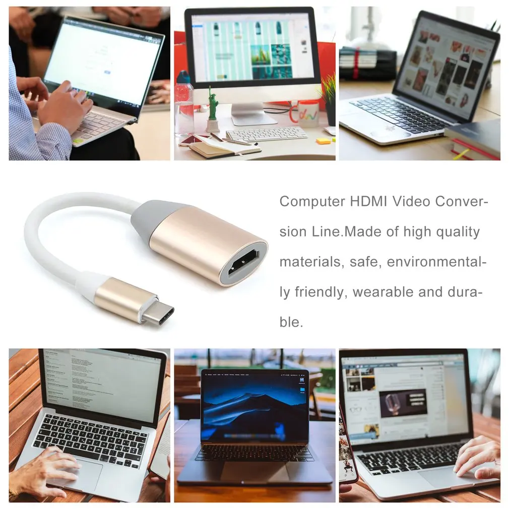 Для ноутбука Apple Mac type-C в Hdmi видео конвертер тип-c в Преобразование Hdmi линейный конвертер