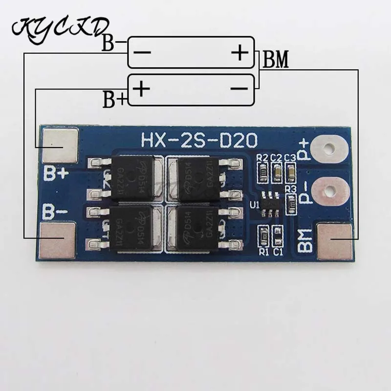 BMS 8A Pour 2 Batteries 18650 – Régulateur HX-2S-D20, Funduino, EAN 4067421017051