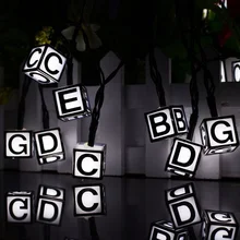 Fairy String Light Outdoor Solar Power Household LED String Light English Letter Waterproof Garden Lighting Christmas Tree Decor