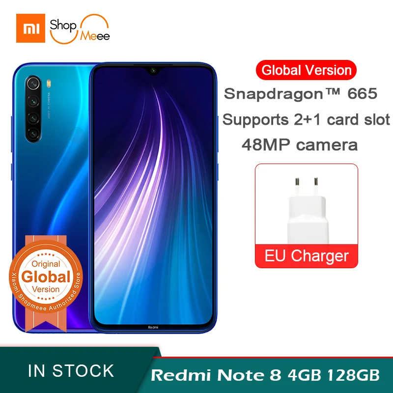 

Global Version Xiaomi Redmi Note 8 4GB RAM 128GB ROM 48MP Quad cameras Snapdragon 665 Octa Core 6.3 "FHD screen 4000mAh
