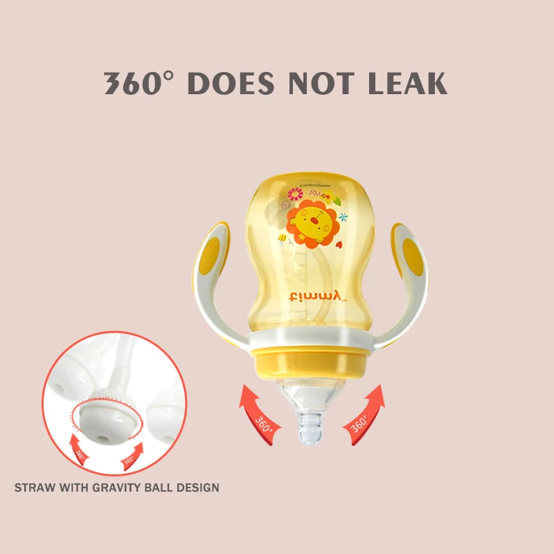 PINKAH 220 мл детская бутылочка для кормления Антиколиковая грудная соска BPA-Free Экстра медленная подача Tritan детская чашка для молока воды с ручкой