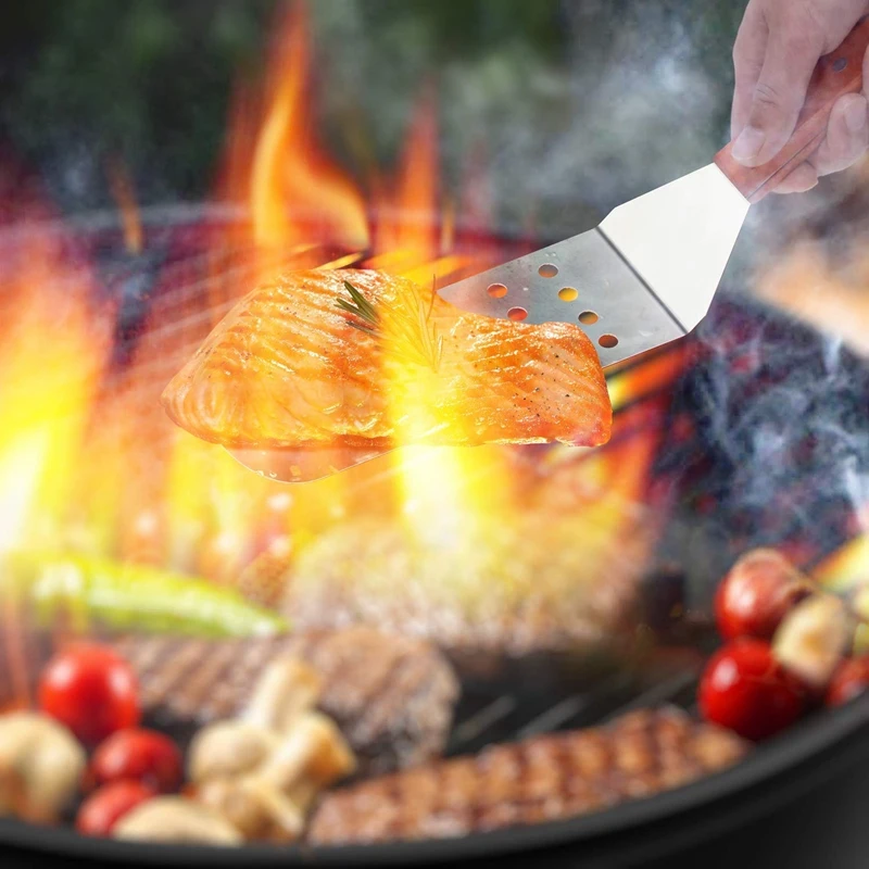 Барбекю Тернер из нержавеющей стали шпатель набор с деревянной гриль и барбекю набор(3 шт
