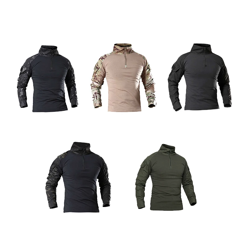 Мужская камуфляжная рубашка с длинным рукавом в стиле милитари|Базовые слои для
