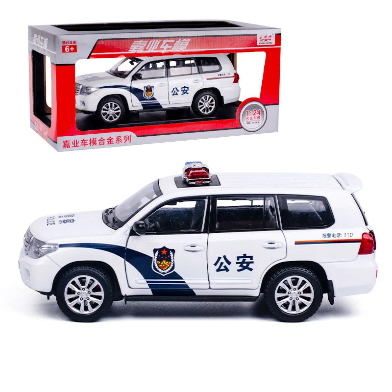Литье под давлением 1:24 Высокая симуляция Toyota Land Cruiser поликс автомобиль сплав модель автомобиля игрушка для детей Подарки колеса могут быть повернуты - Цвет: White send box