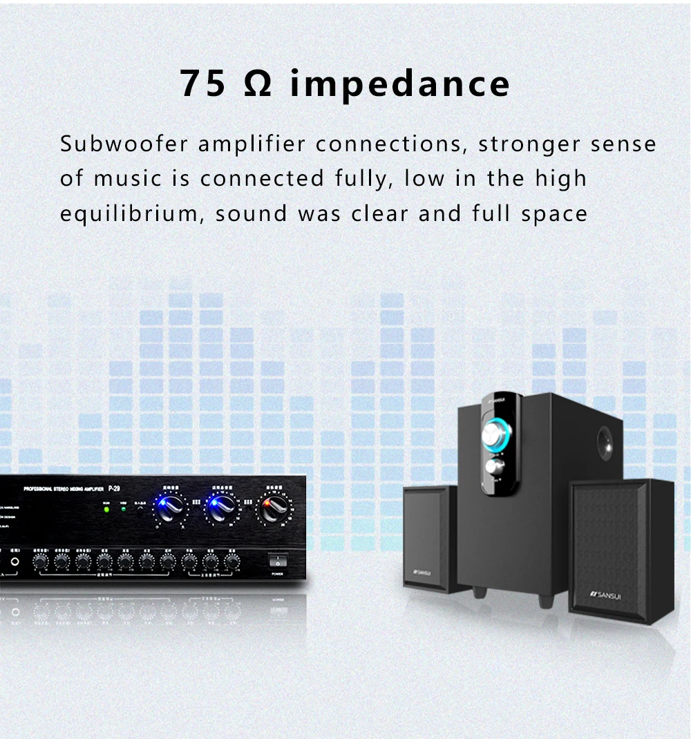 cabo rca de áudio vídeo digital alta cobre subwoofer