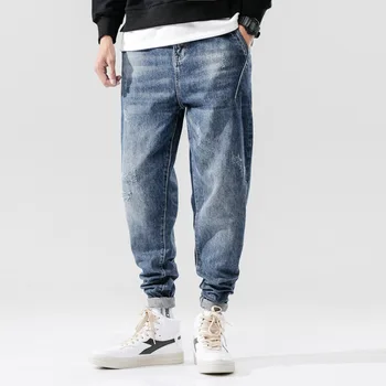 

Autumn Winter Fashion Men Jeans Loose Fit Streetwear Harem Pants Ripped Jeans High Quality Big Size 28-42 Hip Hop Jeans Men