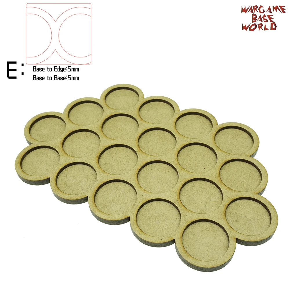 Wargame Base World-Movement Tray-20 цоколей 32 мм круглой формы MDF - Цвет: edge5basetobase5