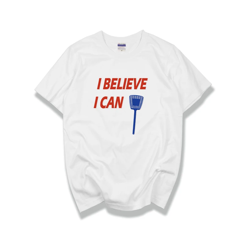 

2019 new 100% cotton short sleeve T-shirt funny I BELIEVE I CAN FLY tee