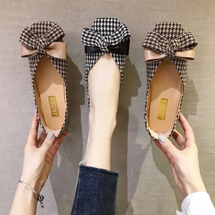 

Shoes Women's 2020 New Style WOMEN'S Shoes Spring Korean-style Square Head Low-Cut Flat Top Shoes Women's Bow Moccosins