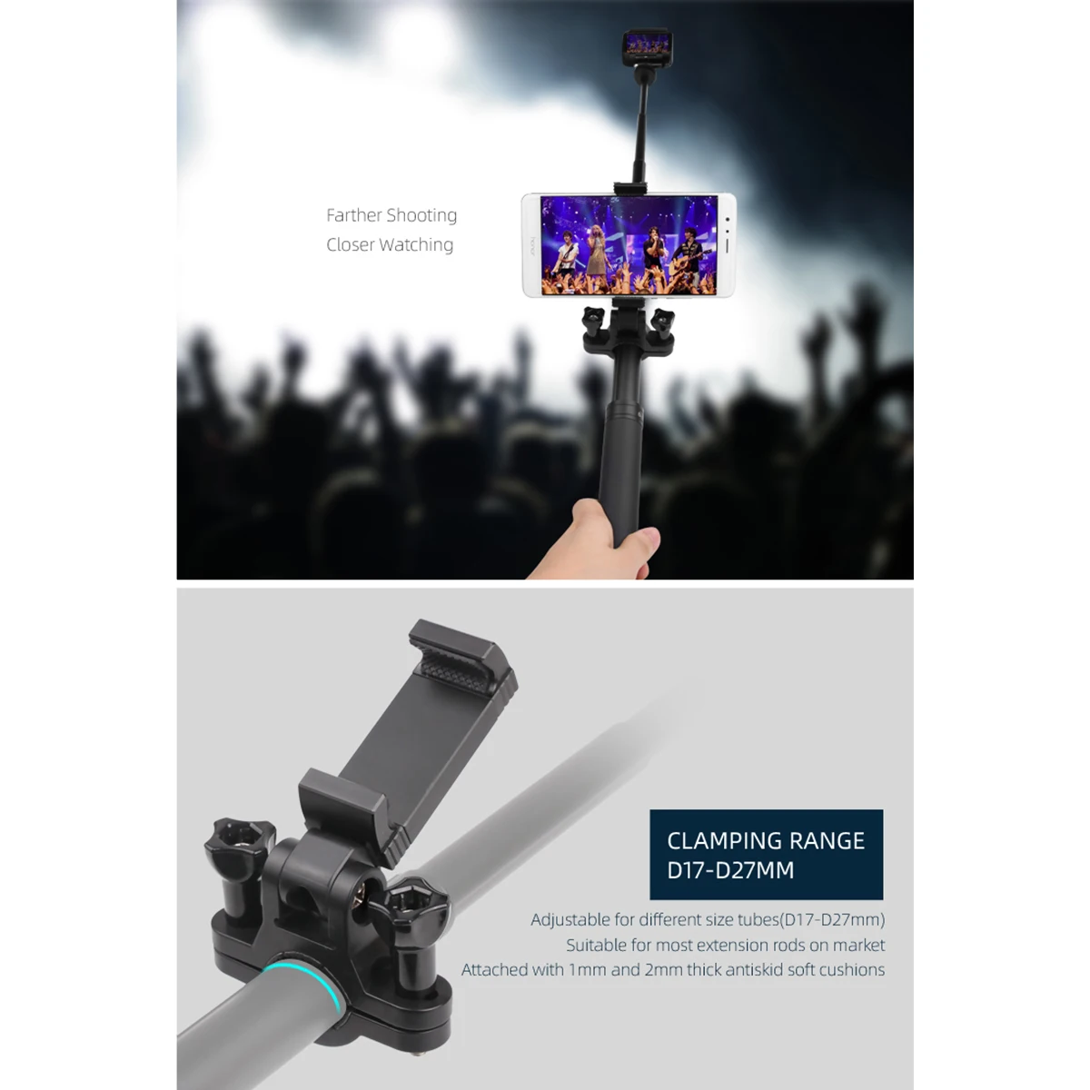 SOONHUA 180 поворотный зажим держатель телефона кронштейн на Удлинитель для DJI OSMO Pocket/OSMO Action camera